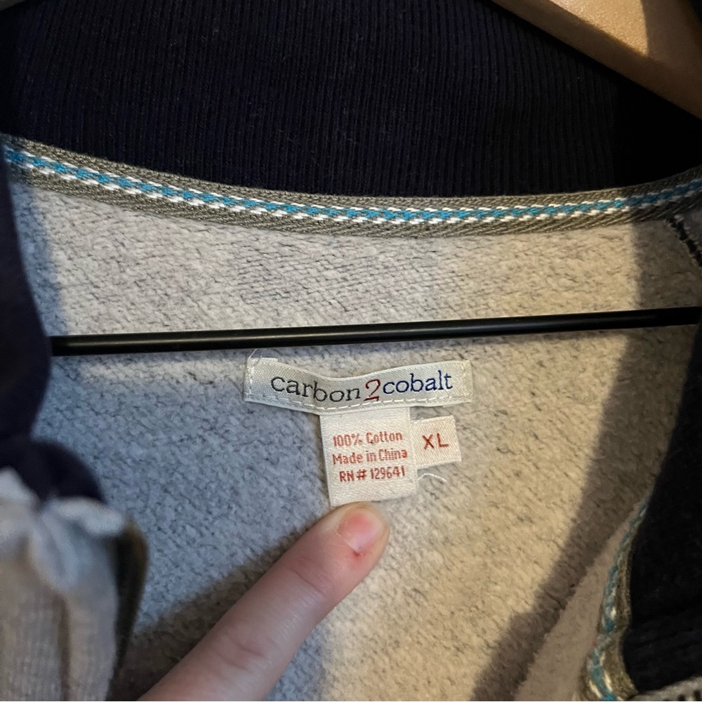 Carbon 2 Cobalt 100% Cotton 1/4 Zip Sweater - Picture 5 of 5